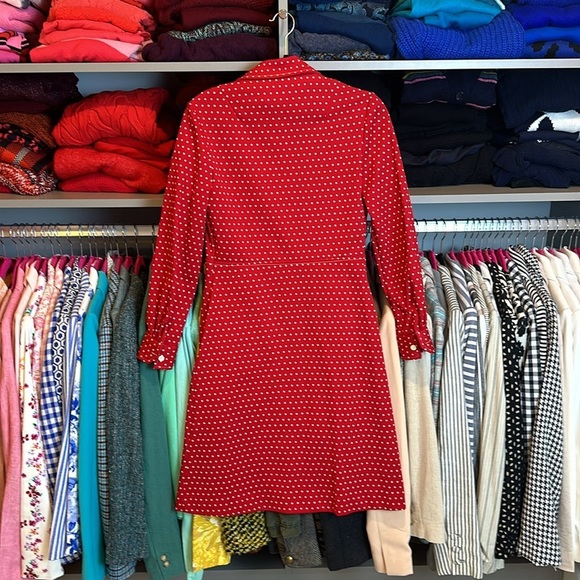 Vintage 70’s Verona Knits red/white polka dot long sleeve button down dress sz 6 - Picture 3 of 3